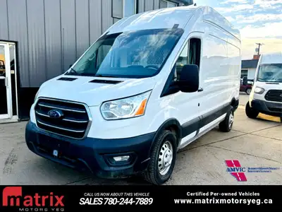 The 2020 Ford Transit Cargo Van T-350 148in. Hi Rf 9500 GVWR AWD is a heavy-duty, all-wheel drive ca...