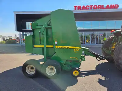 Welcome to Tractorland Kubota - (Regina) John Deere 568 baler. Bale count is 26887. In great shape a...