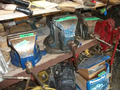 Bench Vises Big and Small @ Porkie's Antique Emporium, View more