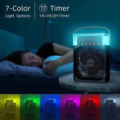 Beat the heat with this innovative air humidifier cooling fan! This USB-powered mini refrigeration a...