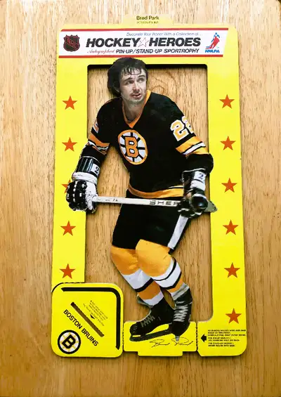 14” H 1975 Brad Park Bruins Stand Up w/Replica Signature, View more