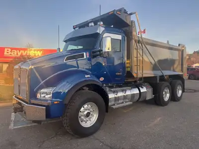 2026 BAHAMA BLUE T880 WITH LOTS OF BLING AND BIBEAU 15.5' DUMP BODY READY TO GO TO WORK !! 2026 Kenw...