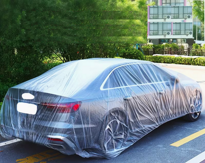 5 Large Temp Plastic Car Cover Dust Rain Paint Protection $35, View more