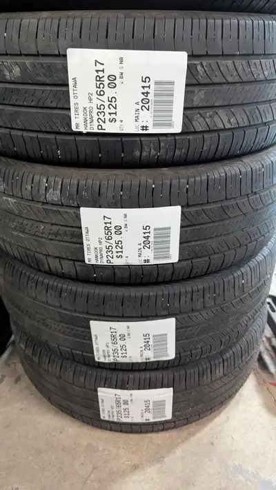 SET OF 4X HANKOOK DYNAPRO HP2 TAG # 20415 Size: 235/65/17 235/65/17 Excellent condition Pressure tes...