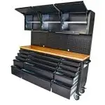 NEW 72" 18 DRAWER ROLLING TOOL BLACK BENCH BOX CABINET HTC7218PC, View more