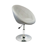Rounded Faux    Leather PU Height Adjustable   Bar Stool