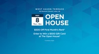 OPEN HOUSE EVENT: Friday, May 8th from 11am - 5pm Discover West Haven Terrace, a pet-friendly apartm... (image 1)