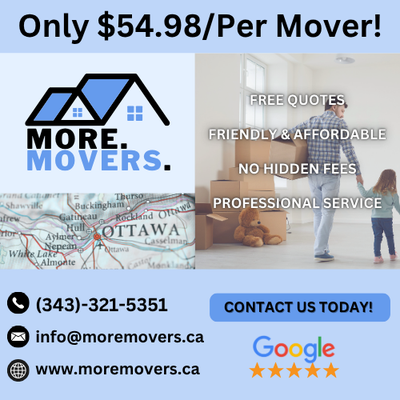 Friendly And Affordable Pro Movers! Call us at (343) 321-5351, View more