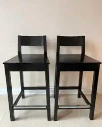 IKEA Bar stools with backrest, black – Qty. 2