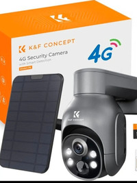 K&F Concept 4G LTE Outdoor Security Camera with SIM Card, 2K 3MP