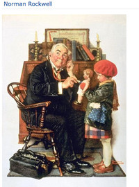 Norman Rockwell Doctor & The Doll, Collotype Print, Arthur Jaffe