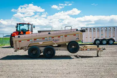 Welcome to Tractorland Trailers! 83" x 14' Tandem Axle Dump Low-Pro Dump 8" x 13 lb. I-Beam Frame 2...