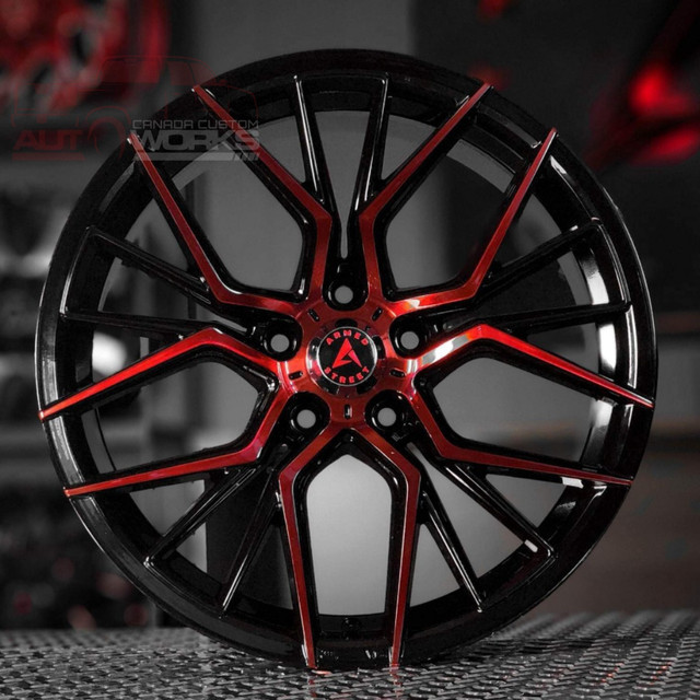 NEW! BLACK W/RED FACE 17 IN rims! -ONLY $790/SET -ARMED TACTICAL in Tires & Rims in Calgary - Image 2