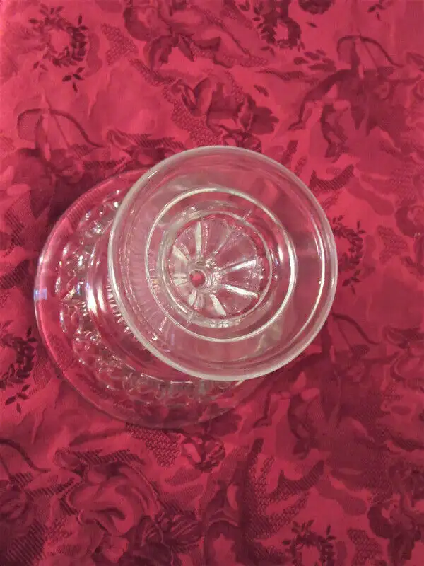 Large Pressed glass Compote, vintage collonial pattern63234861344387128