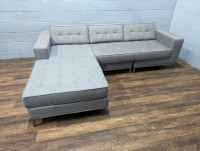 Grey modern reversible sectional sofa. FREE DELIVERY