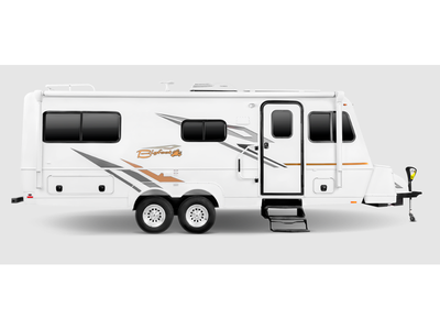 Bigfoot Industries Bigfoot 2500 Series travel trailer B25RQ highlights: Full Bath Spacious Seating O...