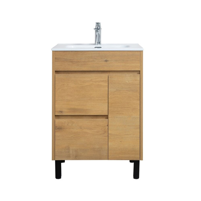 Meuble-Lavabo de Plancher 24po Bois avec comptoir de Céramique dans Armoires et revêtements de comptoir  à Laval/Rive Nord