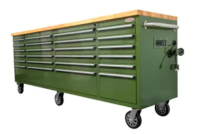 NEW OLIVE GREEN FATBOY 24 DRAWER TOOL BENCH 24" BOX 8 FT 321531, View more