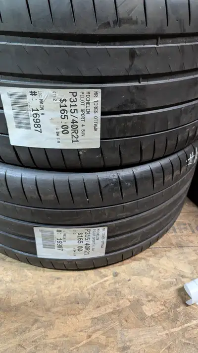 PAIR OF 2X MICHELIN PILOT SPORT 4 SUV TAG # 16987 Size: 315/40/21 315/40/21 Excellent condition Pres...