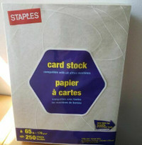 Staples Card Stock, 8-1/2" x 11", 65 lb, Beige Parchment Pattern