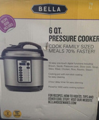 Bella 6Quart Pressure Cooker w/ 10 pre-set functions