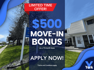 LIMITED TIME OFFER - VALID UNTIL JANUARY 2026 ONLY! $500 MOVE-IN BONUS on a 13 month lease! Terms an...