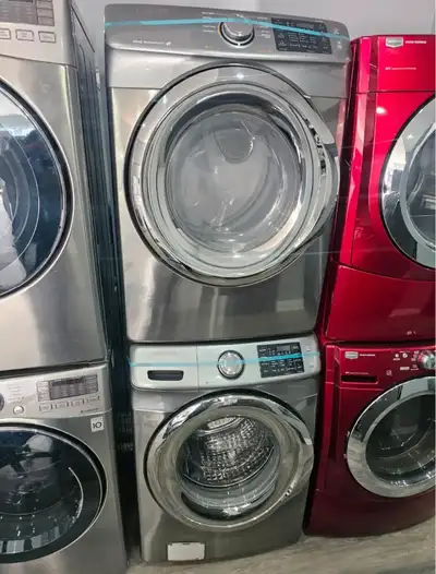 Samsung 27" Stainless Steel Frontload Stackable Washer Dryer Set, View more