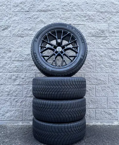 Winter Michelin X-Ice Snow SUV 19 Tires And Aftermarket OPE Performance Flow Form Venom Satin Black...