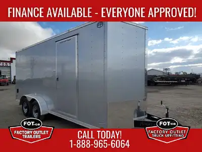 Welcome to Factory Outlet Trailers! NEW Cargo Mate 7x18ft E-Series Trailer by Forest River - Rear Ra...