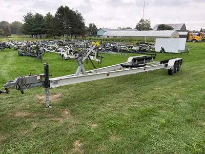 Tri Axle boat trailer 15600 lb 32' boat aluminum fully adjustable surge brakes ...