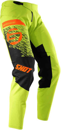 Shot Devo Roll Kids Moto Cross Pants Green/Orange Size 6/7