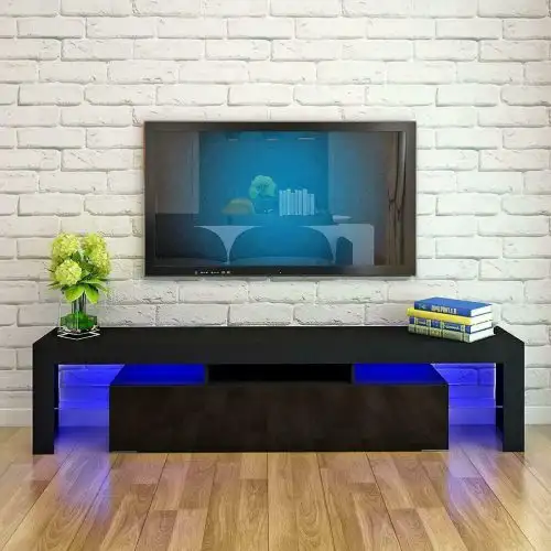 NEW HIGH GLOSS LED TV STAND WHITE / BLACK S3036 in Other in Regina - Image 5