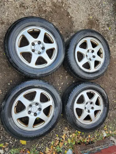 RIMS 16" Alloy Wheels Off of a 2009 Hyundai Sonata (Fits many other cars 5x114.3) TIRES 215 60 16 Ma...
