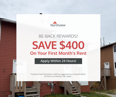 Current Promotions: Be-Back Rewards: Bring your application within 24 hours of viewing and get $400...