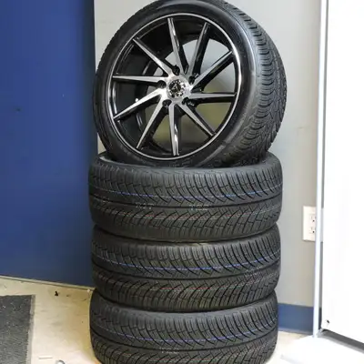 ARMED .38CAL GLOSS BLACK WITH MACHINED FACE WHEELS! 17X7.5 38 OFFSET COMES WITH 225/45ZR17 TIRES tir...