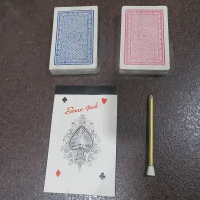 Two Decks Playing Cards  Score Pad  Pencil, View more