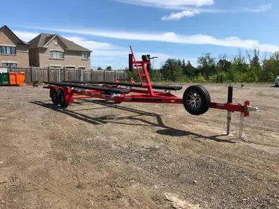 Tandem axle pontoon trailer 2 3500lb axles $4999 Optional Paint colour upgrade $500 Aluminum wheels...