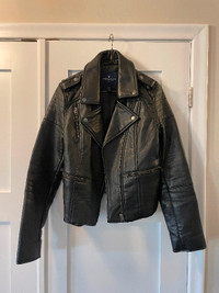 American Eagle motorcycle style vegan leather jacket