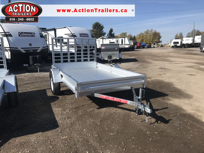 STIRLING 6' X 10' GALVANIZED UTILITY TRAILER WITH EXPANDABLE FRONT LOADING RETENTION GATE AND REAR R...