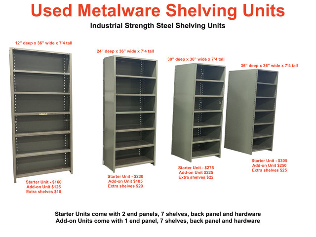 Used Metal Shelving Units - BEST PRICE AVAILABLE! in Other Business & Industrial in City of Toronto