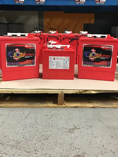 WE STOCK DEEP CYCLE BATTERIES FOR SEVERAL DIFFERENT APPLICATIONS. GOLF CARTS, SIZZOR LIFTS, FLOOR SC...