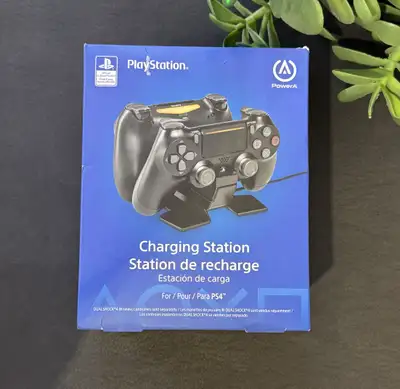 A charging dock by powerA for playstation 4 controllers. it charges Dualshock 4 controllers and keep...