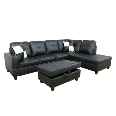 NEW L SHAPED LIVING ROOM SECTIONAL SOFA AND OTTOMAN SET, View more