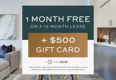 Modern 1 Bedroom + Den Apartment | Get 1 month FREE*