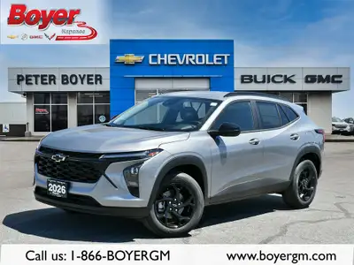 The new 2026 Chevrolet Trax LT in a sophisticated gray hue is built with front-wheel drive for confi...