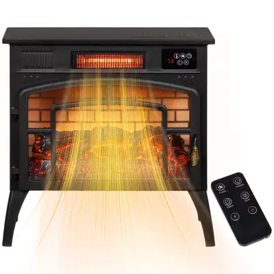 Electric Fireplace Stove, Infrared Fireplace Heater with Realist, View more