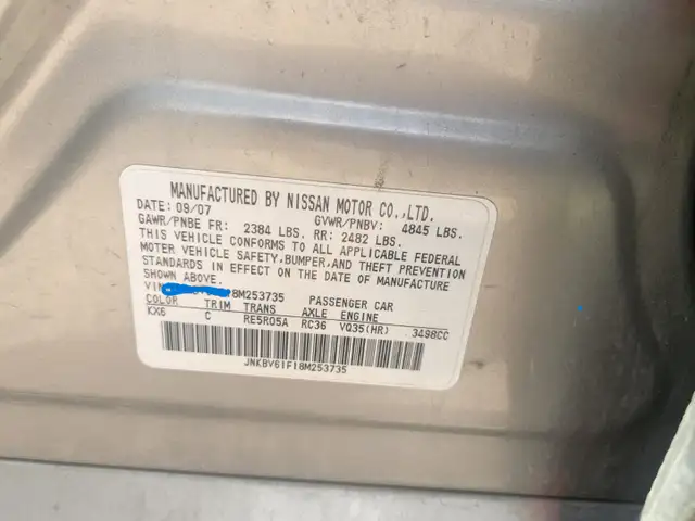 2008 INFINITY FOR PARTS in Auto Body Parts in Edmonton - Image 7