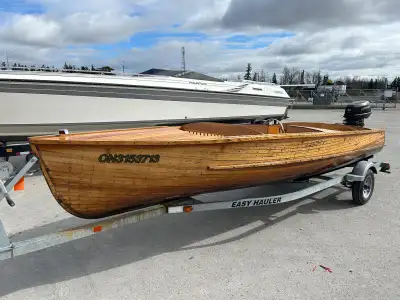 SELLING IN AUCTION-2009 Giesler Lake Nipissing 18 Ft Cedar Strip Fishing Boat SERIAL#: ZGS10002A909,...