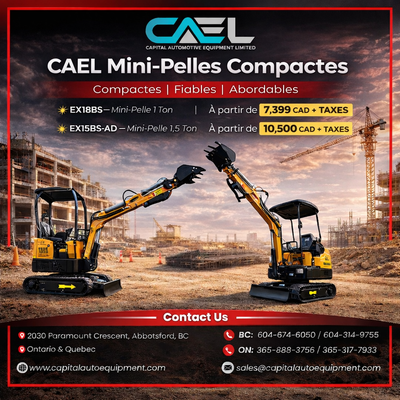 Certified • Warranty • Finance • Delivery Across Canada CAEL Mini Excavators are engineered for cont...