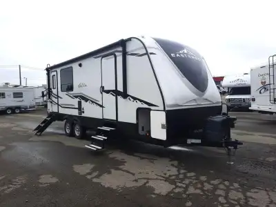 EAST TO WEST Alta travel trailer 2350KRK highlights: Rear Kitchen Fireplace Walk-Through Bath Dual E...